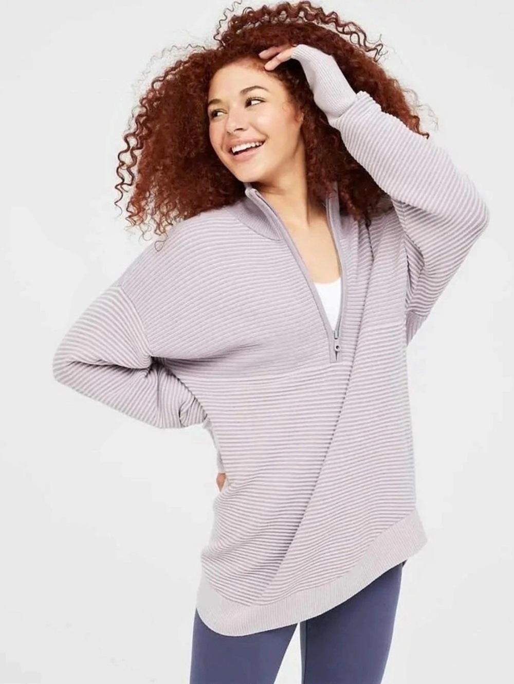 American Eagle Offline by aerie stretch quarter zip purple medium sweater sweats